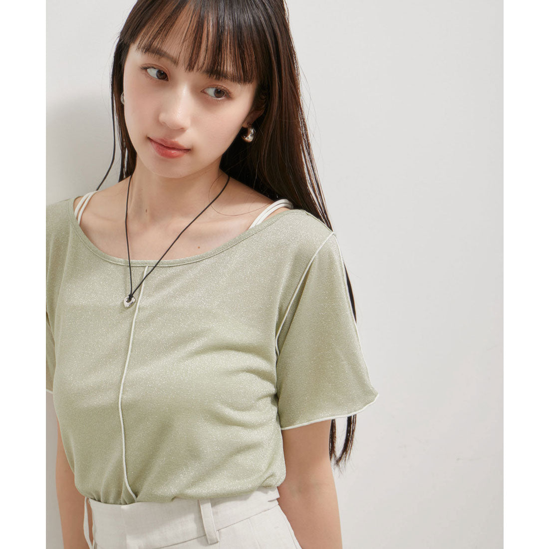 ビス VIS 【洗える】ラメメローTシャツ