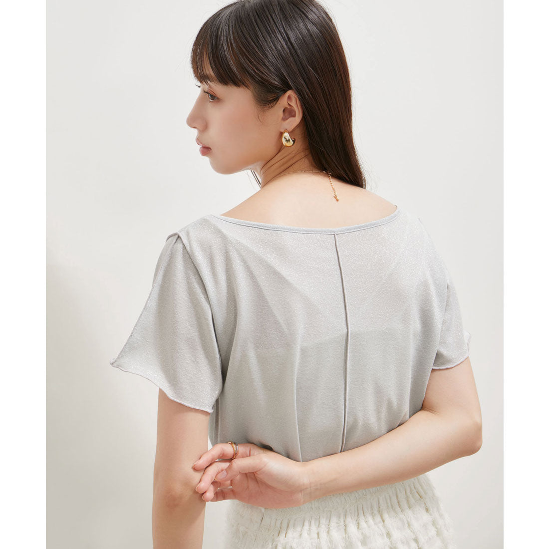 ビス VIS 【洗える】ラメメローTシャツ