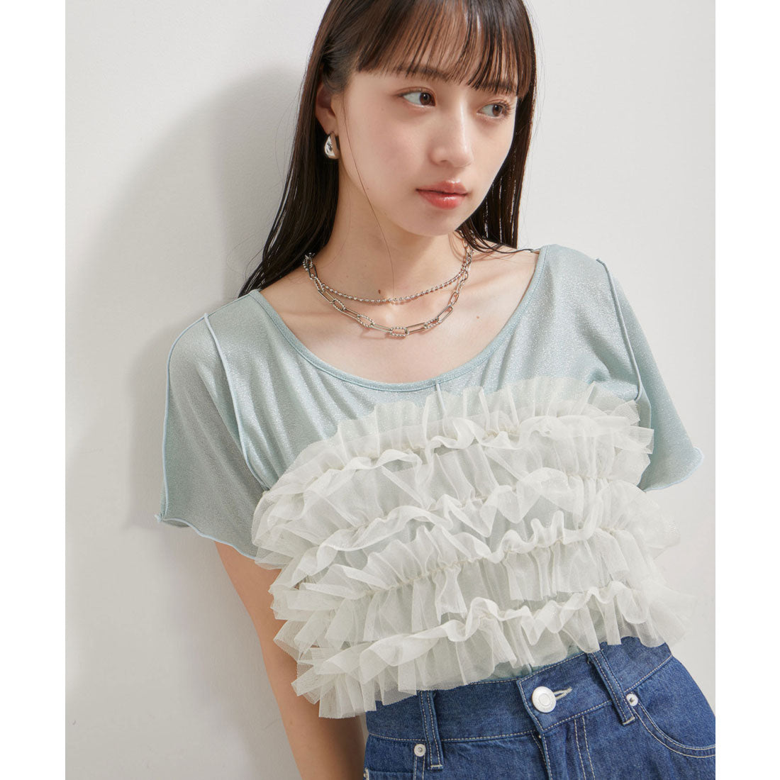ビス VIS 【洗える】ラメメローTシャツ