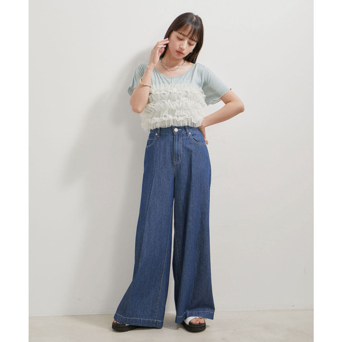 ビス VIS 【洗える】ラメメローTシャツ
