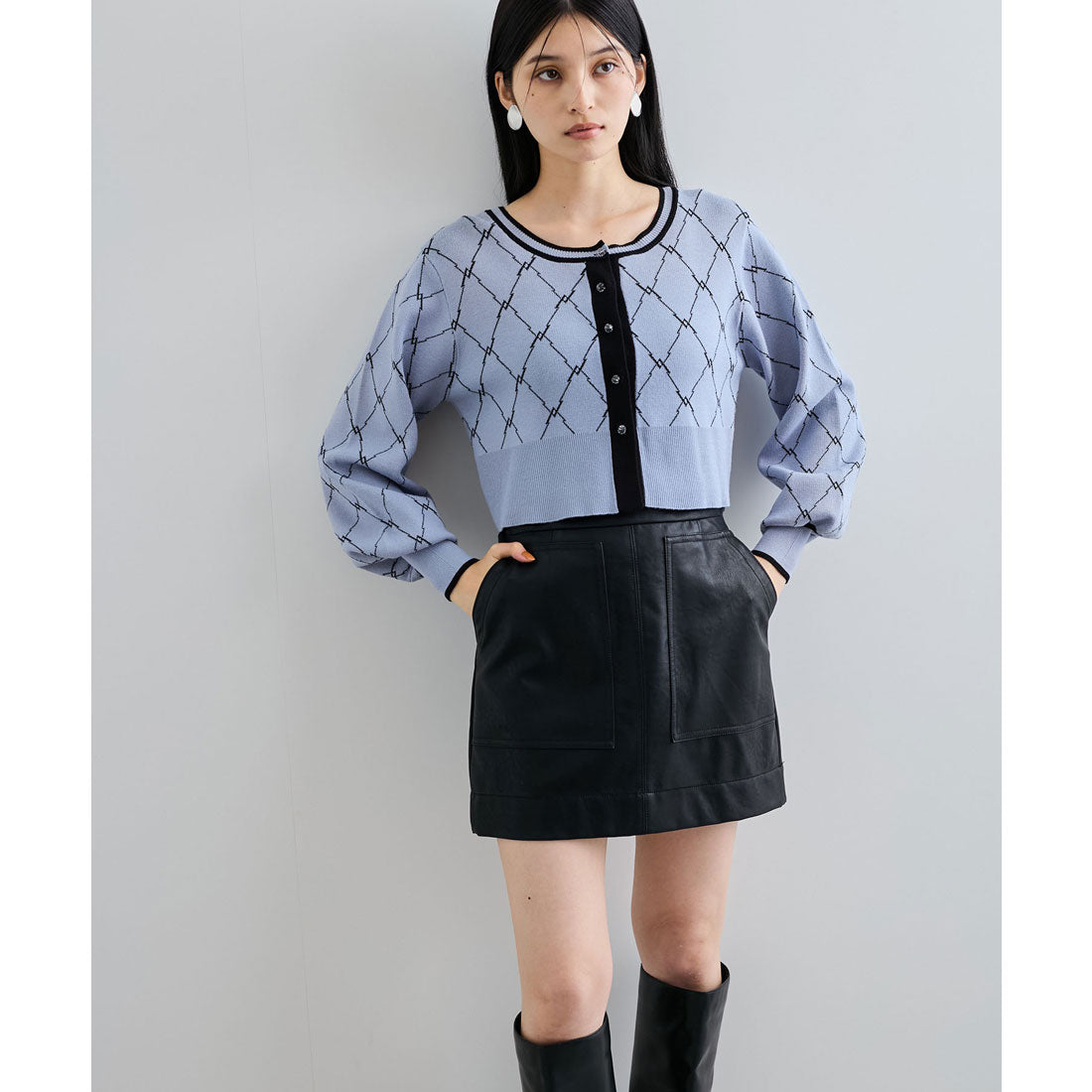 ビス VIS シンセティックレザーミニスカート