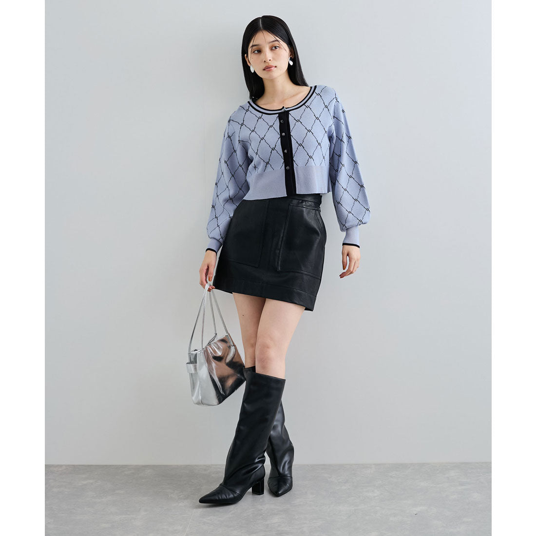 ビス VIS シンセティックレザーミニスカート