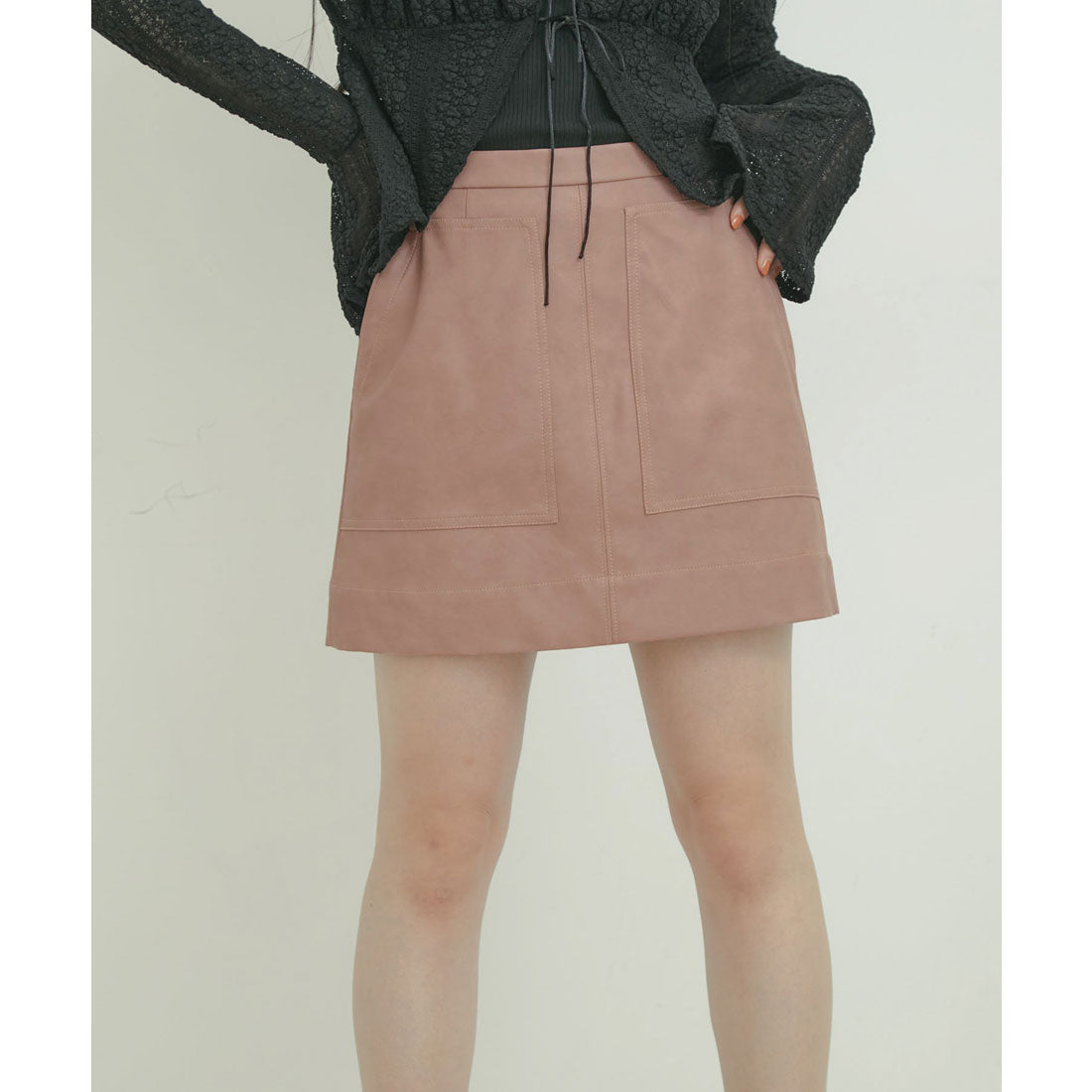 ビス VIS シンセティックレザーミニスカート