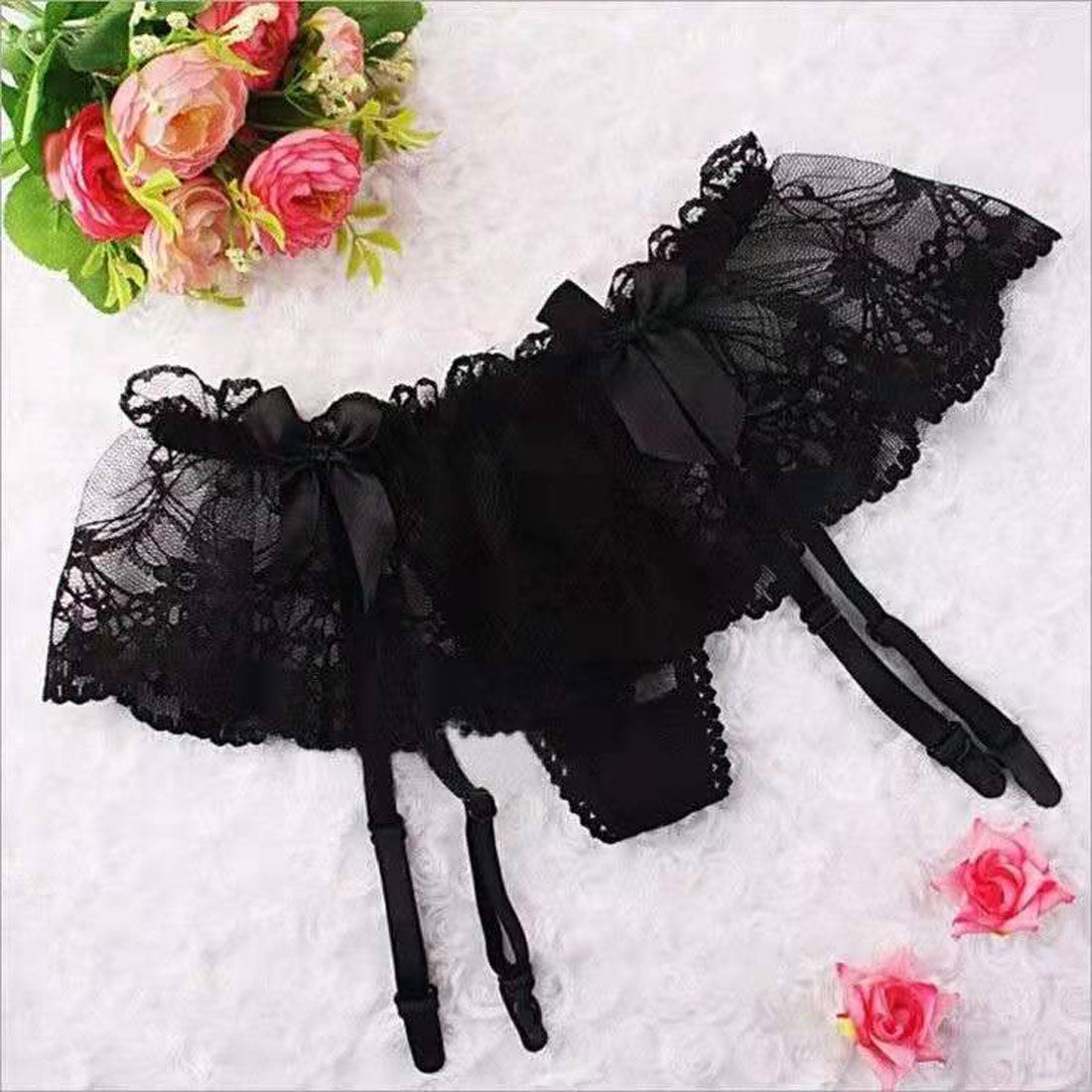 バニラ Vanilla セクシー雑貨 Tバックショーツ付きガーターベルト＆ガーターストッキングセット【返品不可商品】