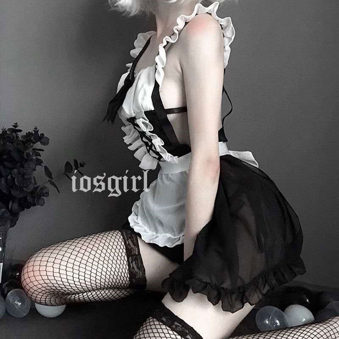 バニラ Vanilla セクシー雑貨 ふんわりシフォンのメイド風コスプレセット 【返品不可商品】