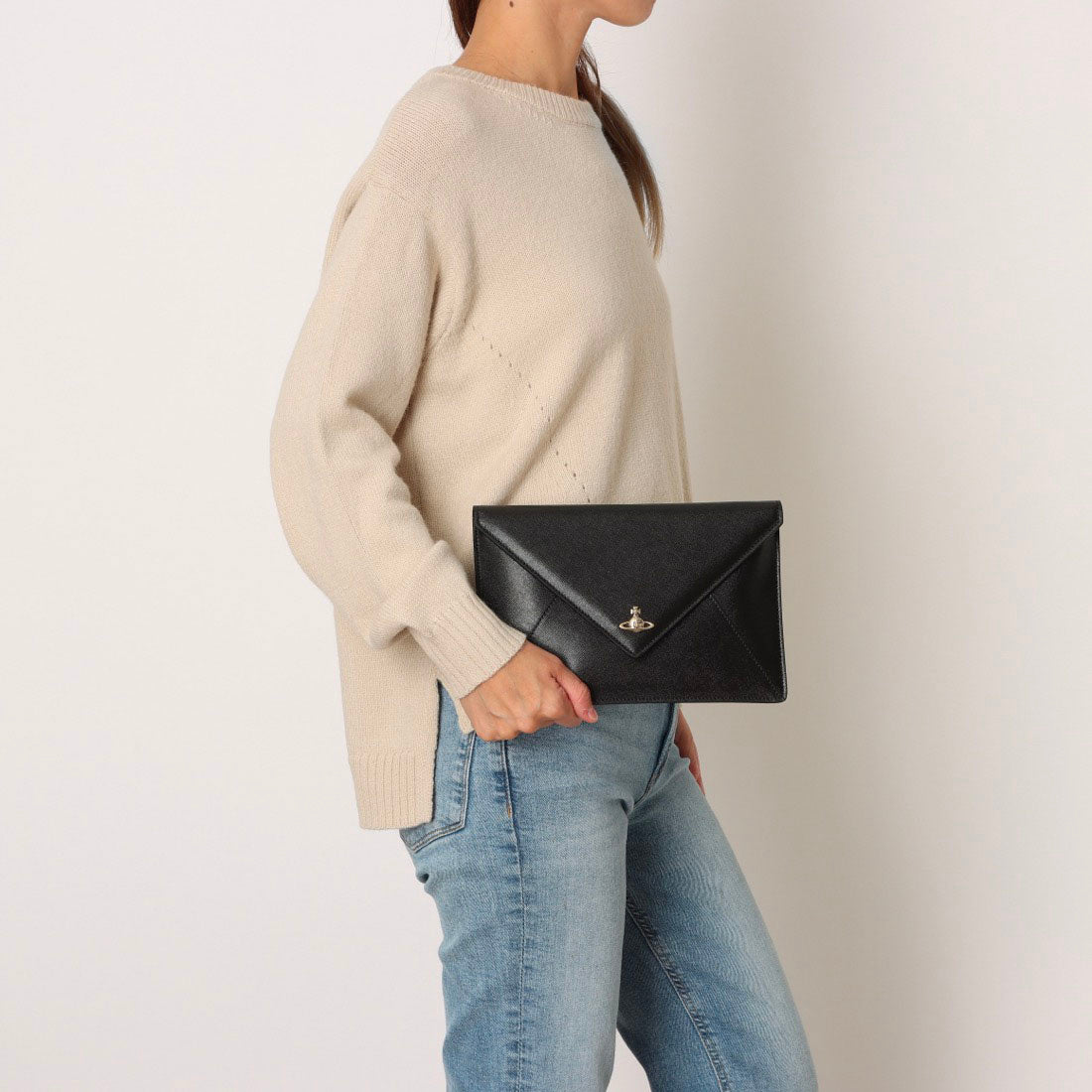 ヴィヴィアン ウエストウッド Vivienne Westwood SAFFIANO ENVELOPE CLUTCH （BLACK） BLACK