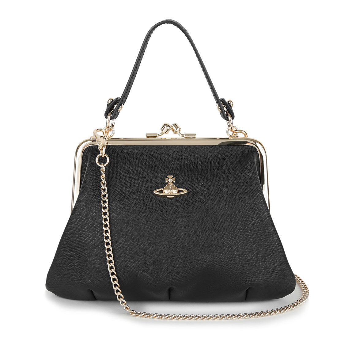 ヴィヴィアン ウエストウッド Vivienne Westwood ショルダーバッグ サフィアーノ GRANNY FRAME PEURSE 4B010007W L001N N402 BLACK