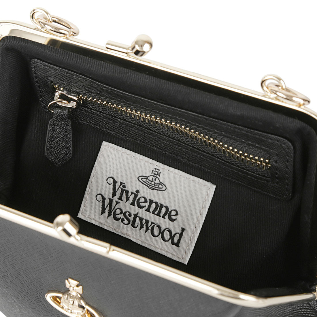 ヴィヴィアン ウエストウッド Vivienne Westwood ショルダーバッグ サフィアーノ GRANNY FRAME PEURSE 4B010007W L001N N402 BLACK