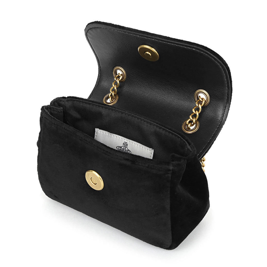 Vivian Westwood shoulder bag embroidered orb SMALL PURSE WITH CHAIN 5C01000BW W00ZL N401 BLACK
