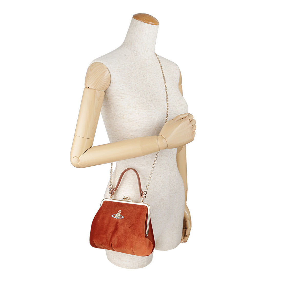 Vivian Westwood shoulder bag embroidered orb GRANNY FRAME PURSE 4B01000BW W00ZL F410 BURNT ORANGE
