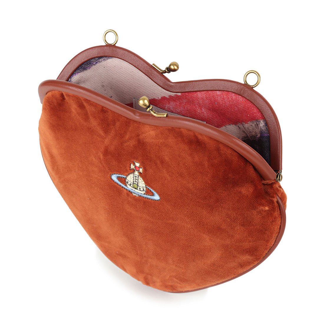 ヴィヴィアン ウエストウッド Vivienne Westwood ハンドバッグ エンブロイダードオーブ BELLE HEART FRAME PURSE 4B01000DW W00ZL F410 BURNT ORANGE