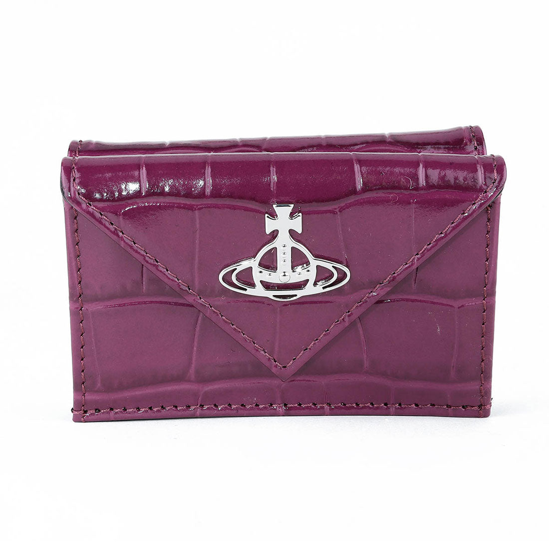 ヴィヴィアン ウエストウッド Vivienne Westwood 3つ折り財布 エンボスド クロコダイル レザー  ENVELOPE BILLFOLD WITH POCKET 5115002FW L0039 J403 PURPLE