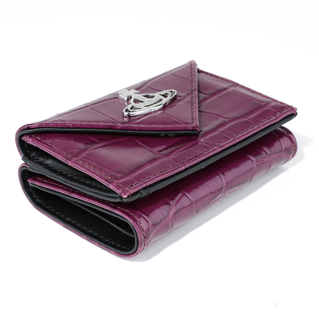Vivian Westwood 3-fold wallet embossed crocodile leather ENVELOPE BILL