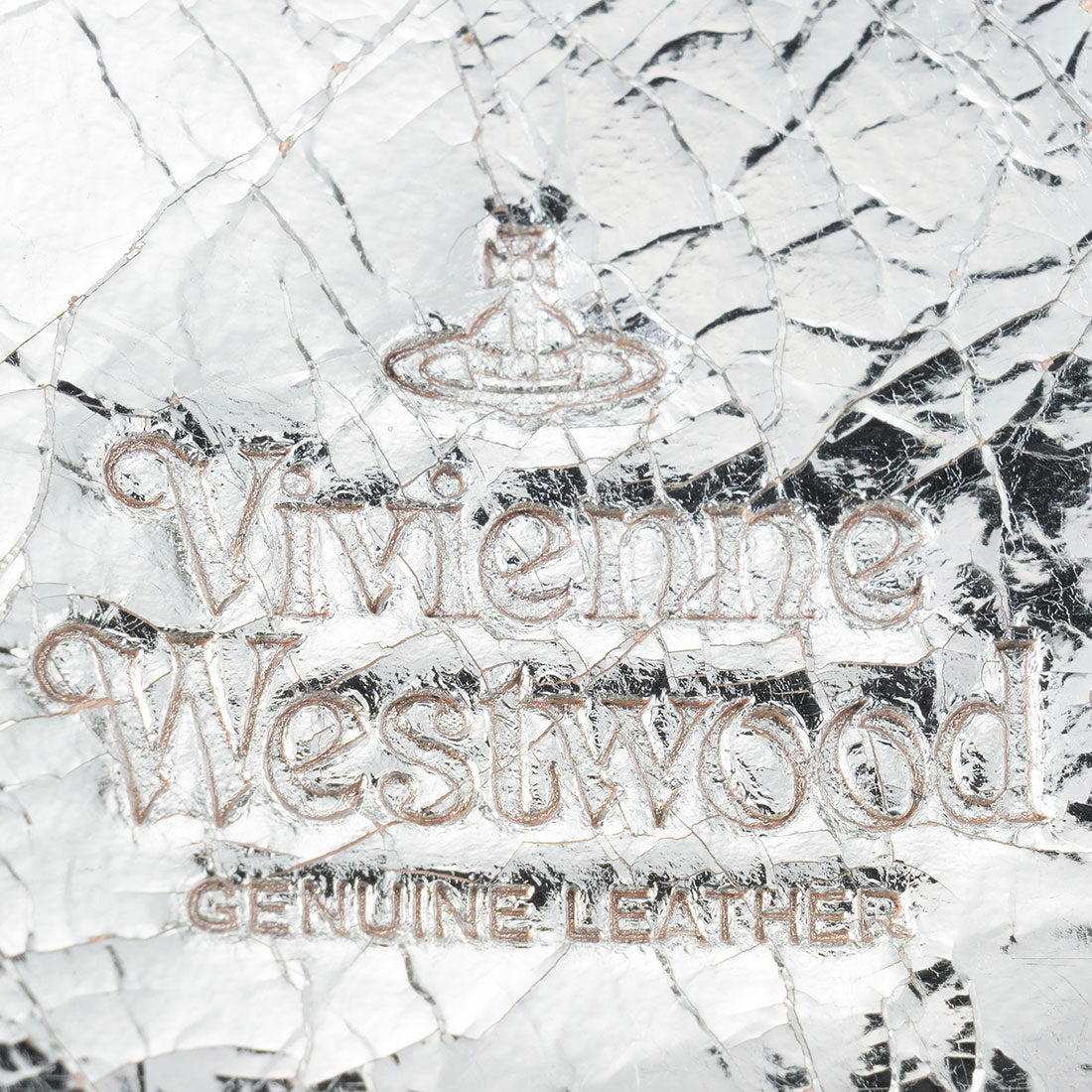 ヴィヴィアン ウエストウッド Vivienne Westwood 3つ折り財布 メタリック クリーシー レザー SMALL FRAME WALLET 5115002MW L00A7 Q401 SILVER （シルバー） シルバー