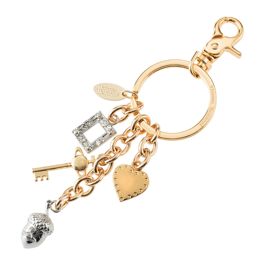 ヴィヴィアン ウエストウッド Vivienne Westwood キーホルダー ラインストーン MULTI CHARM KEYRING 8203012BU OM001F R401 GOLD （ゴールド） ゴールド