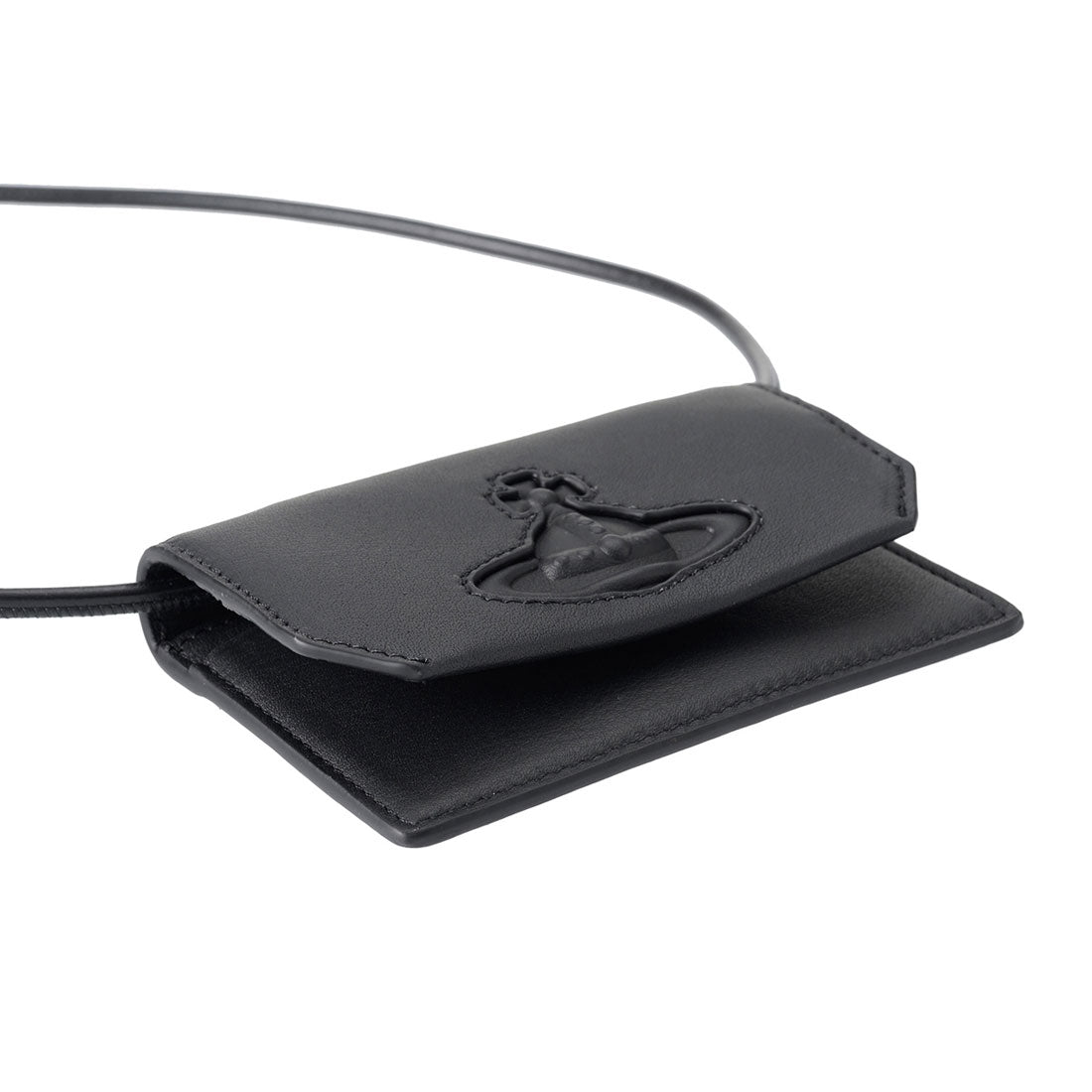 ヴィヴィアン ウエストウッド Vivienne Westwood カードケース スムースレザー インジェクテッド オーブ CARD HOLDER WITH STRAP 55020001U L001S N401 BLACK （ブラック） ブラック