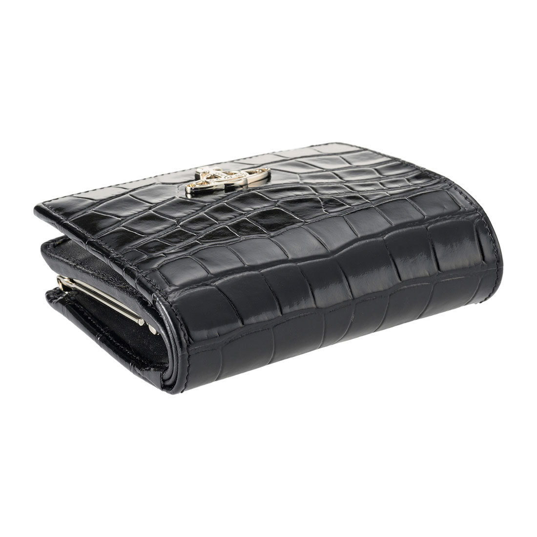 ヴィヴィアン ウエストウッド Vivienne Westwood 2つ折り財布 エンボスド クロコダイル レザー WALLET FR PKT 5115002YW L0098 N401 BLACK （ブラック） ブラック
