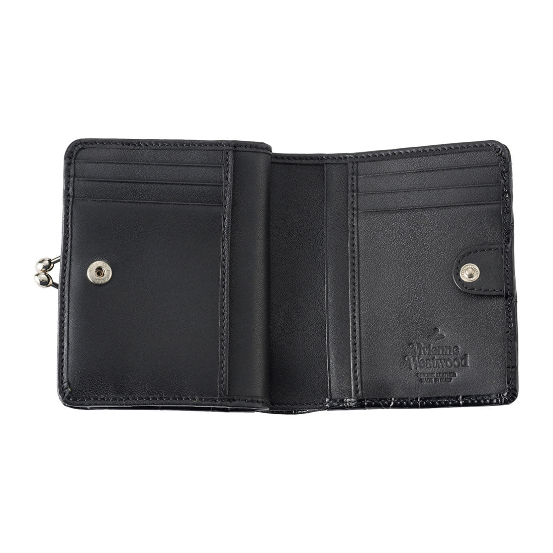 ヴィヴィアン ウエストウッド Vivienne Westwood 2つ折り財布 エンボスド クロコダイル レザー WALLET FR PKT 5115002YW L0098 N401 BLACK （ブラック） ブラック