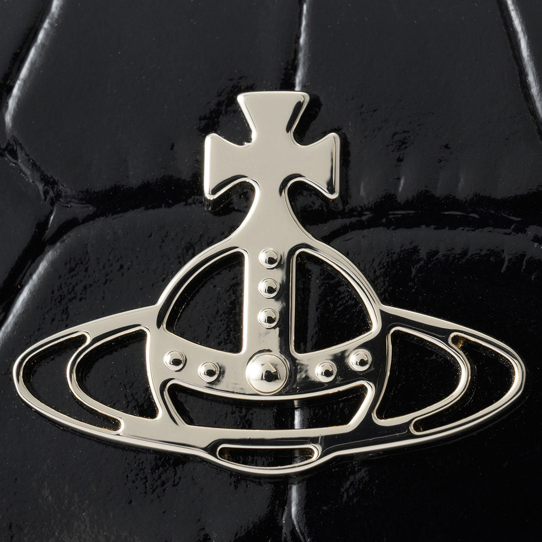 ヴィヴィアン ウエストウッド Vivienne Westwood 2つ折り財布 エンボスド クロコダイル レザー WALLET FR PKT 5115002YW L0098 N401 BLACK （ブラック） ブラック