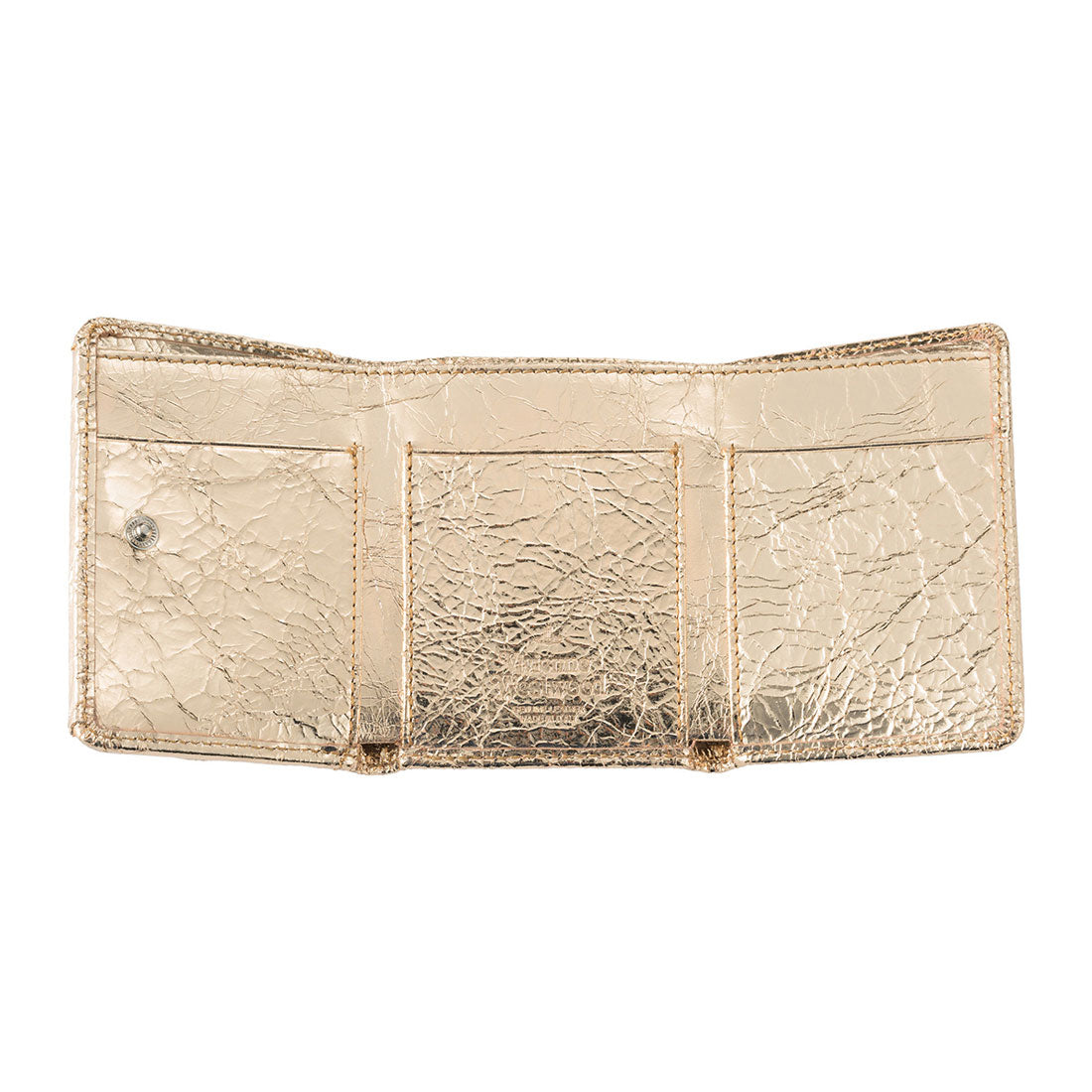 ヴィヴィアン ウエストウッド Vivienne Westwood 3つ折り財布 メタリック クリーシー レザー SMALL FLAP PURSE 5115002TW L00A7 R401 GOLD （ゴールド） ゴールド