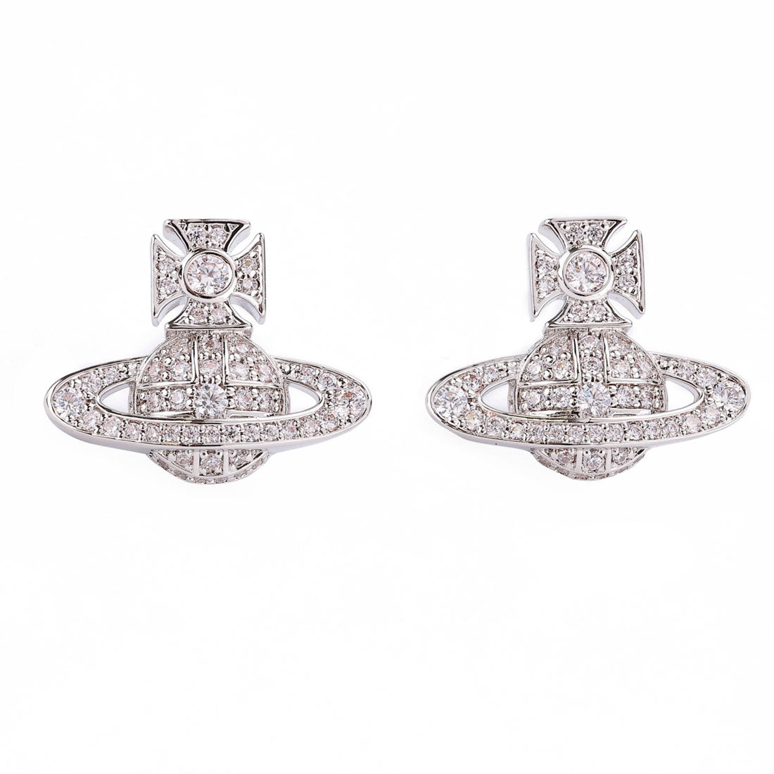 ヴィヴィアン ウエストウッド Vivienne Westwood ピアス カルメラ バスレリーフ EARRINGS 6201033A 02P102 SM PLATINUM/WHITE CZ （プラチナ/ホワイトキュービックジルコニア） プラチナ/ホワイトキュービックジルコニア