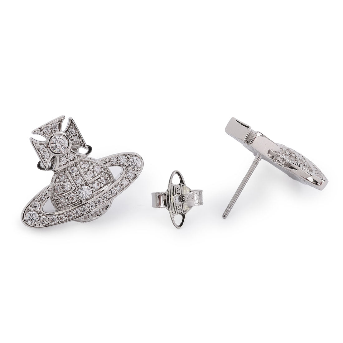 ヴィヴィアン ウエストウッド Vivienne Westwood ピアス カルメラ バスレリーフ EARRINGS 6201033A 02P102 SM PLATINUM/WHITE CZ （プラチナ/ホワイトキュービックジルコニア） プラチナ/ホワイトキュービックジルコニア