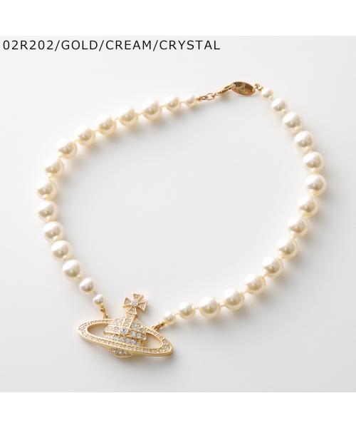 ヴィヴィアン ウエストウッド Vivienne Westwood Vivienne Westwood ネックレス ONE ROW PEARL BASRELIEF （02R202/GOLD/CREAM/CRYSTAL） 02R202/GOLD/CREAM/CRYSTAL