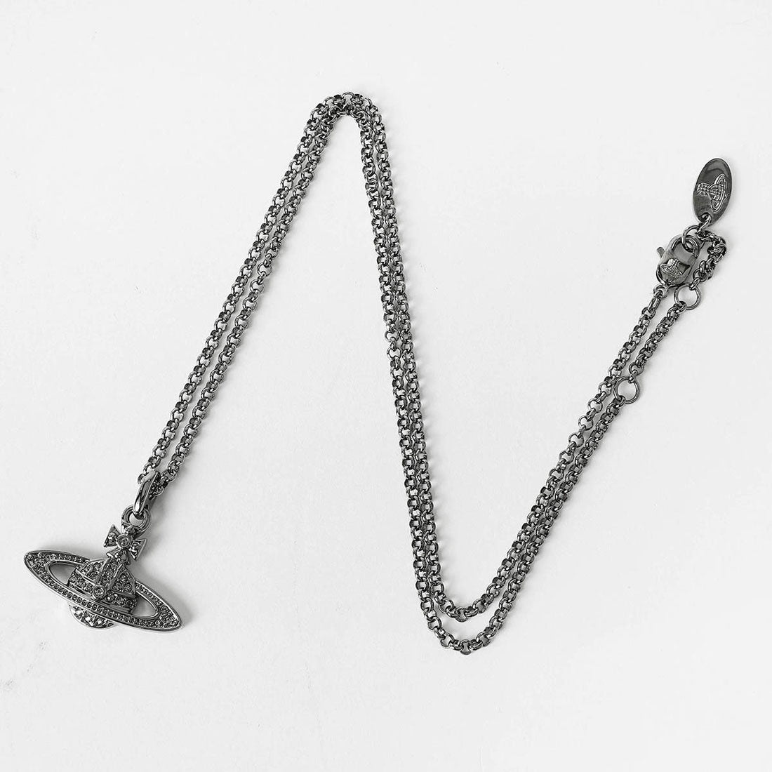 ヴィヴィアン ウエストウッド Vivienne Westwood ネックレス ミニ バス レリーフ ラインストーン ペンダント ネックレス 63020086 02S108 CN 27723235 S108 GUNMETAL （ガンメタル） ガンメタル