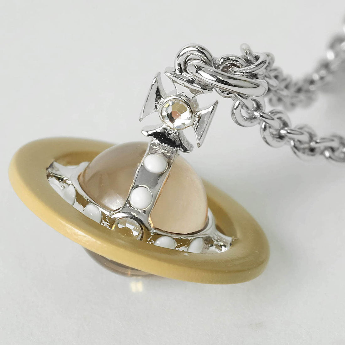 ヴィヴィアン ウエストウッド Vivienne Westwood ネックレス マン プティット オリジナル オーブ NECKLACE 630203CH 02P674 37383749 P674 SILVER/KHAKI （シルバー/カーキ） シルバー/カーキ