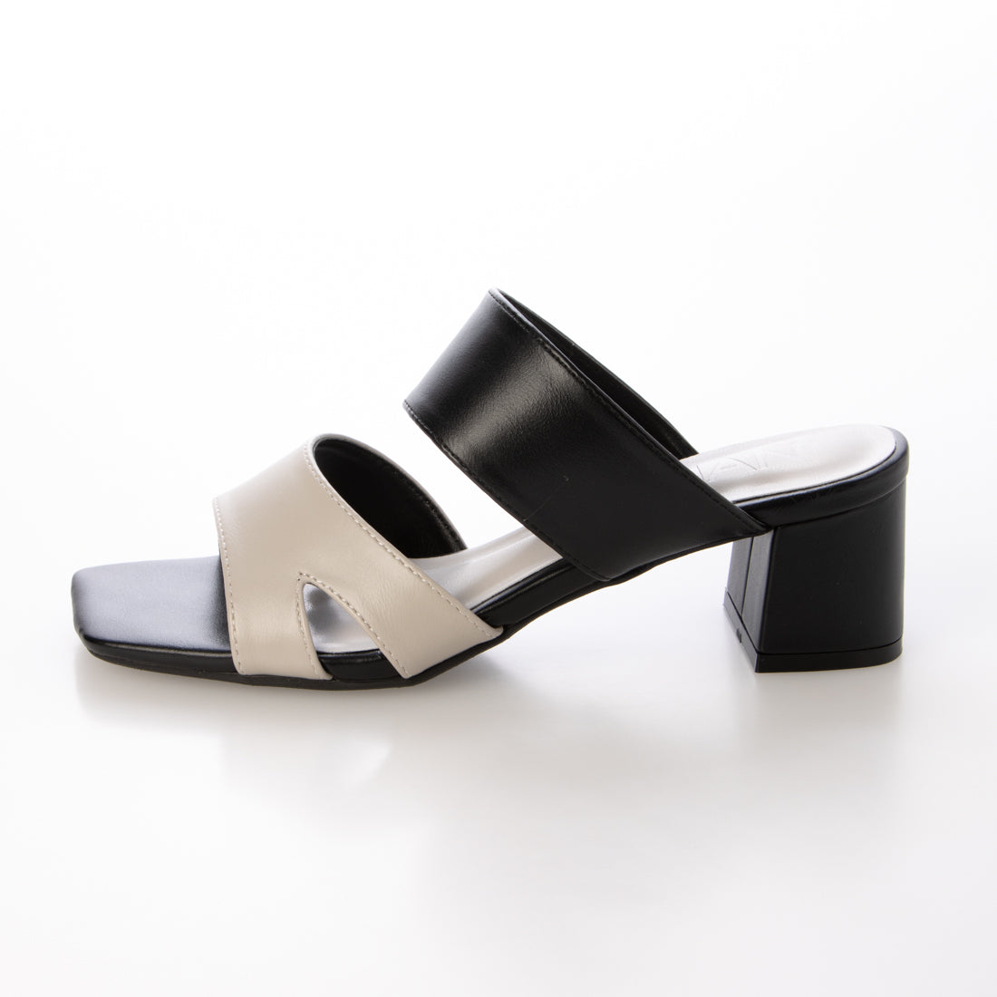 ヴィヴィアン VIVIAN サッと履ける！スクエアトゥスリットデザインバンドサンダル （ブラックコンビ） ブラックコンビ