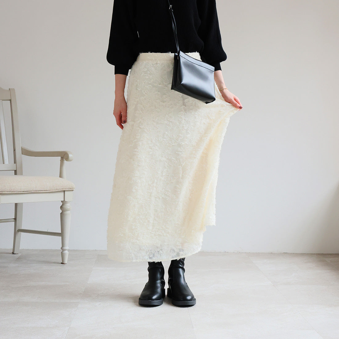 ヴィヴィアン VIVIAN 厚底ブラックソールストレッチショートブーツ （ブラック） ブラック