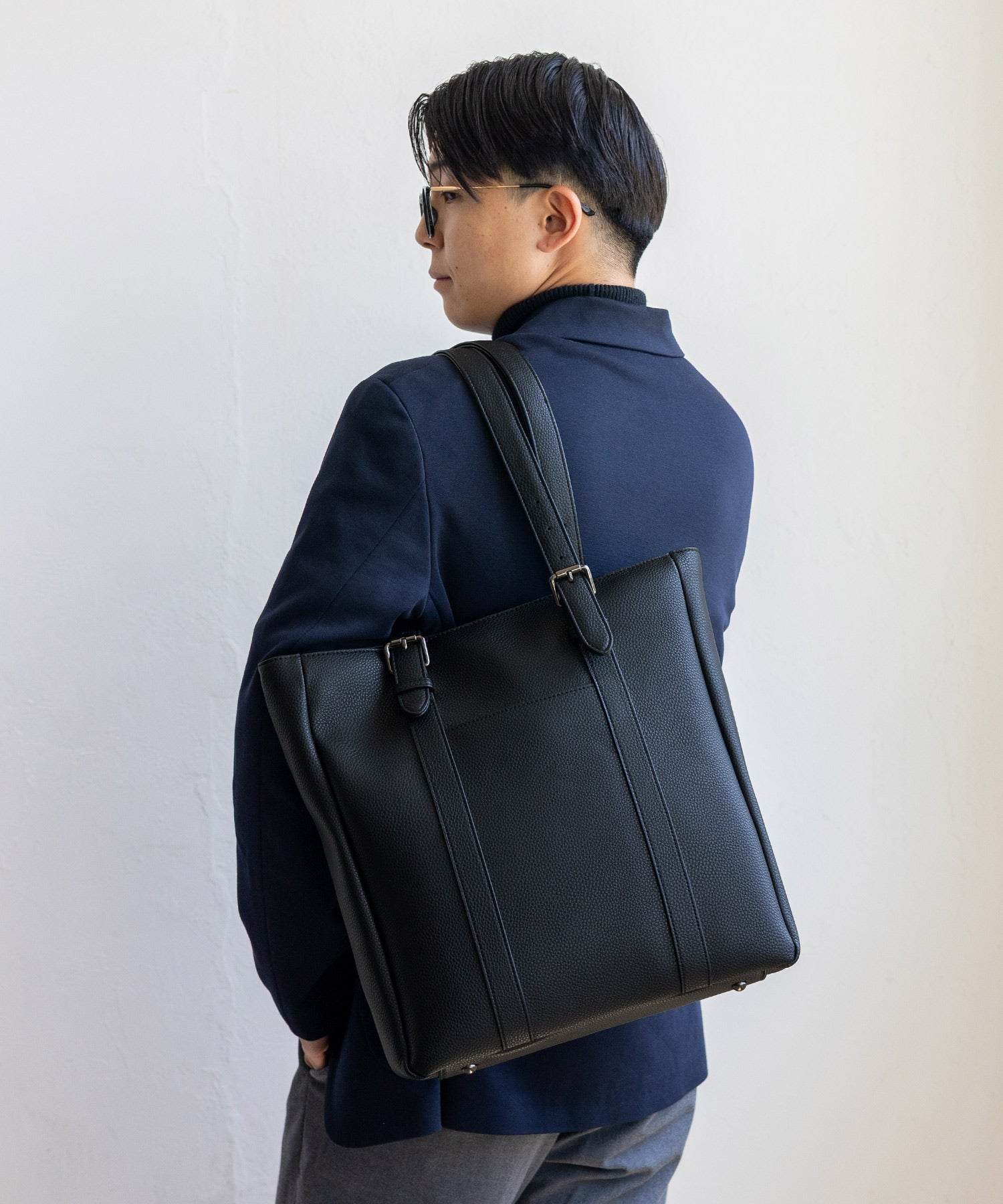 ヴィータフェリーチェ VitaFelice ベルトハンドルビジネストートバッグ （BLACK） BLACK