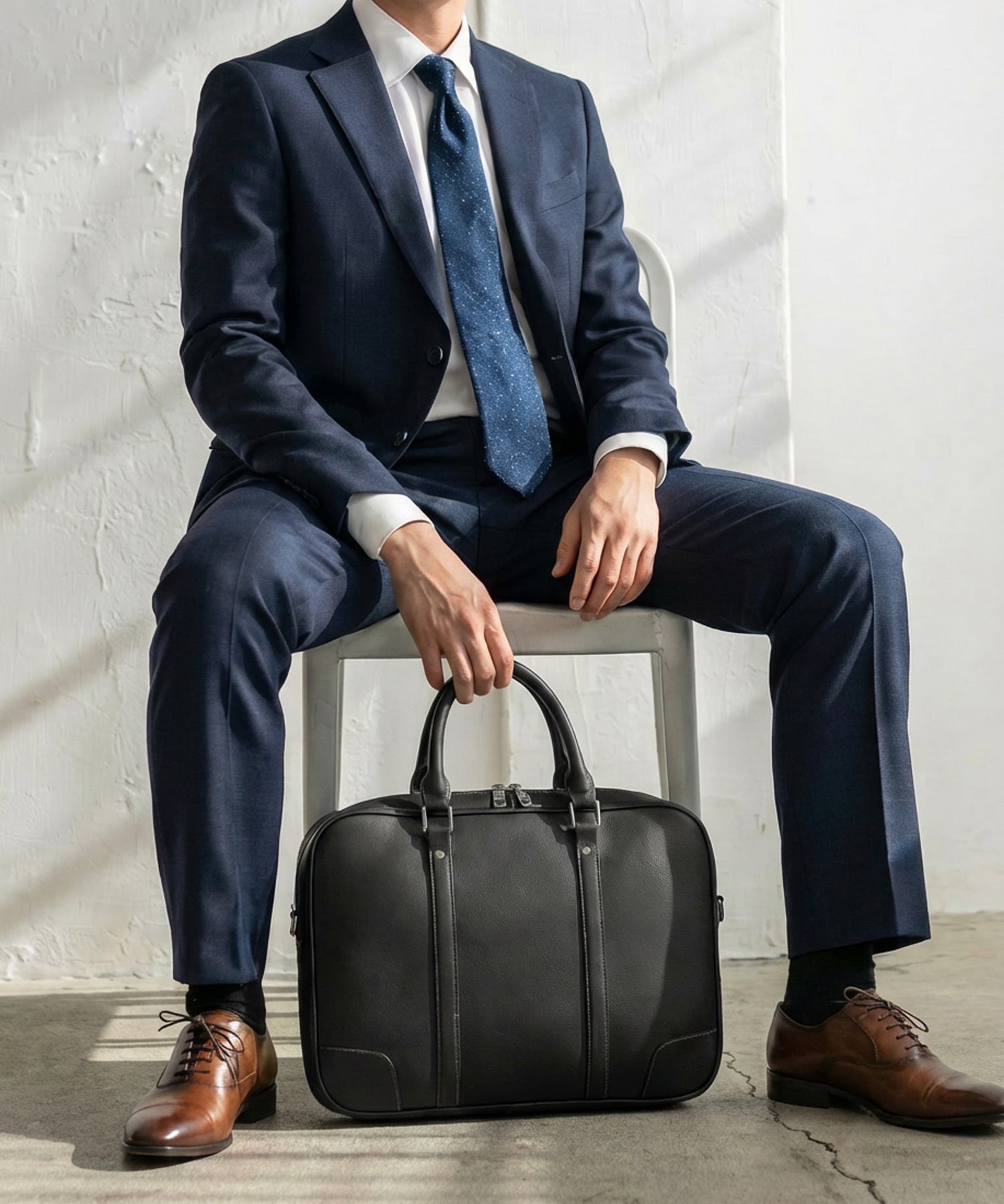 ヴィータフェリーチェ VitaFelice ラウンドファスナー2wayビジネスバッグ （NAVY） NAVY