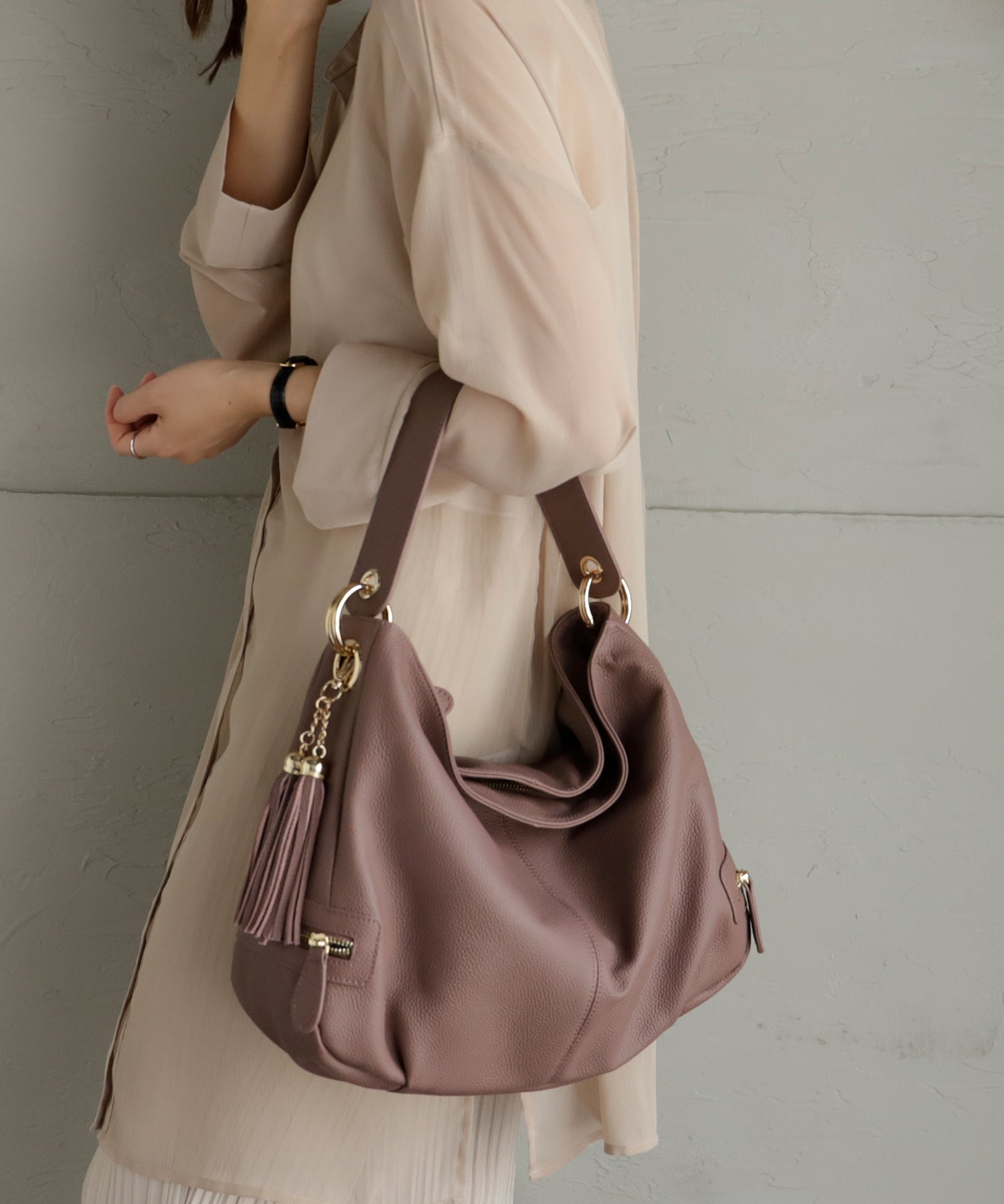 ヴィータフェリーチェ VitaFelice 【本革/カウレザー】2wayワンショルダーバッグ （グレーベージュ） GBE