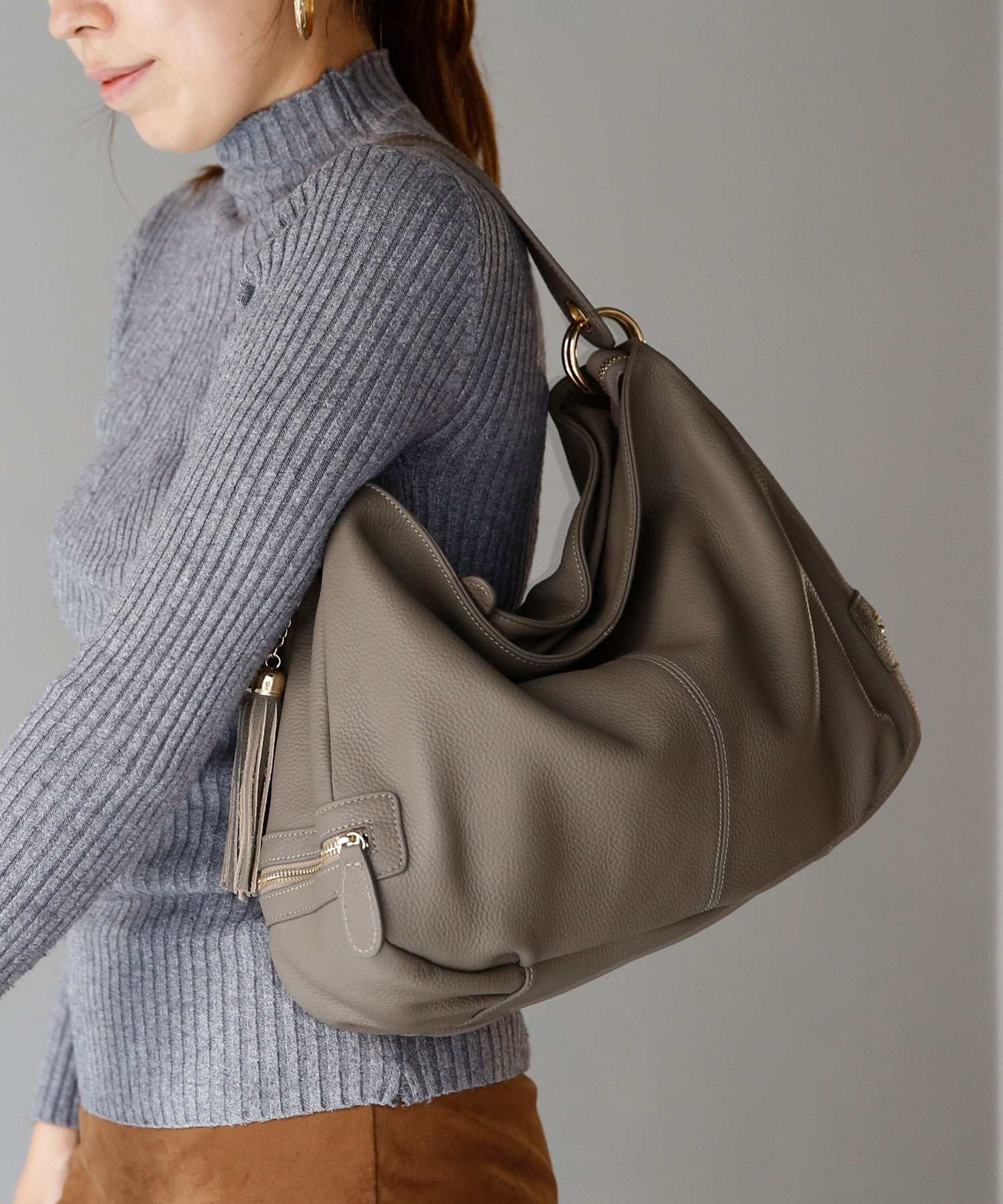 ヴィータフェリーチェ VitaFelice 【本革/カウレザー】2wayワンショルダーバッグ （グレーベージュ） GBE