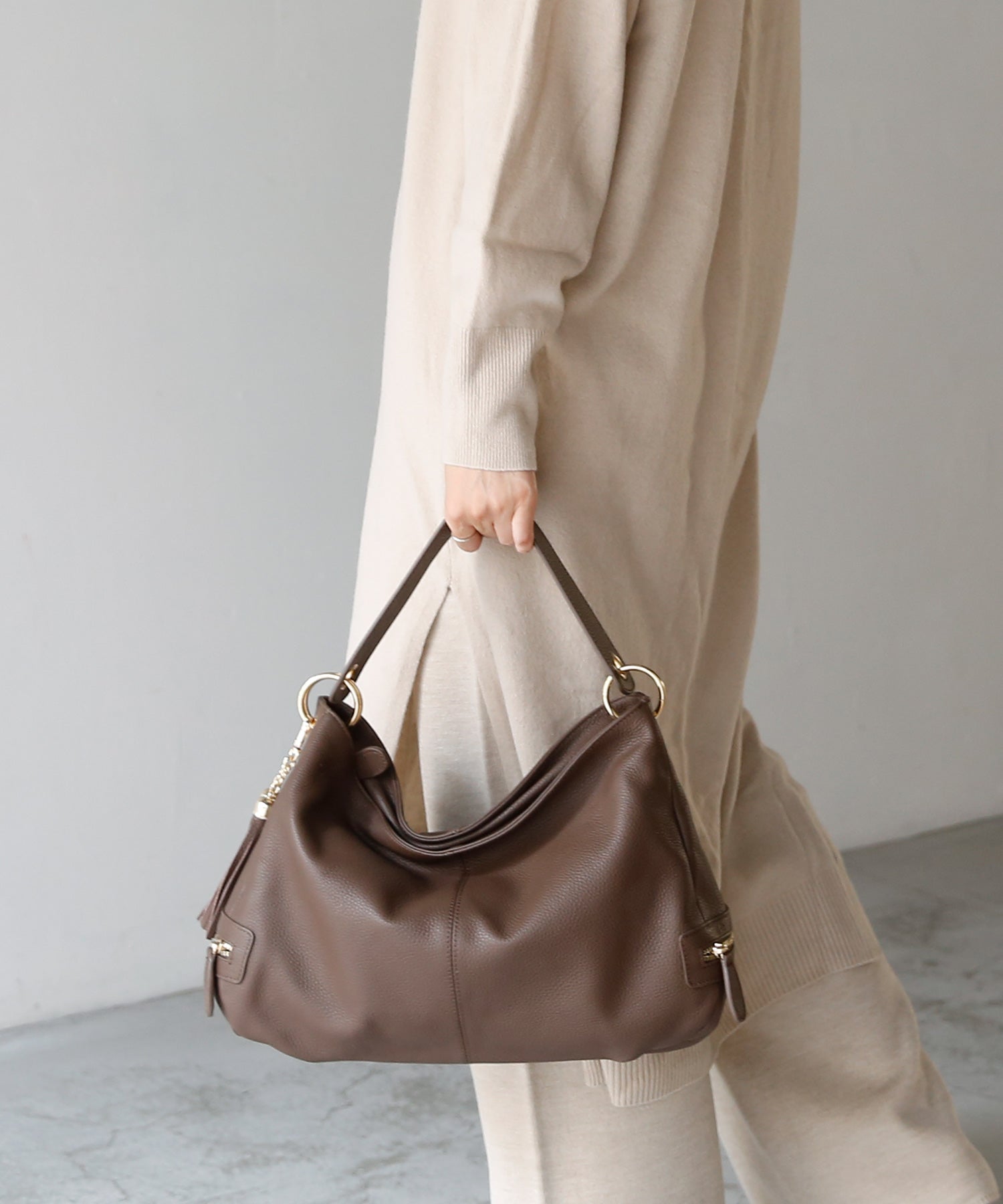 ヴィータフェリーチェ VitaFelice 【本革/カウレザー】2wayワンショルダーバッグ （グレーベージュ） GBE