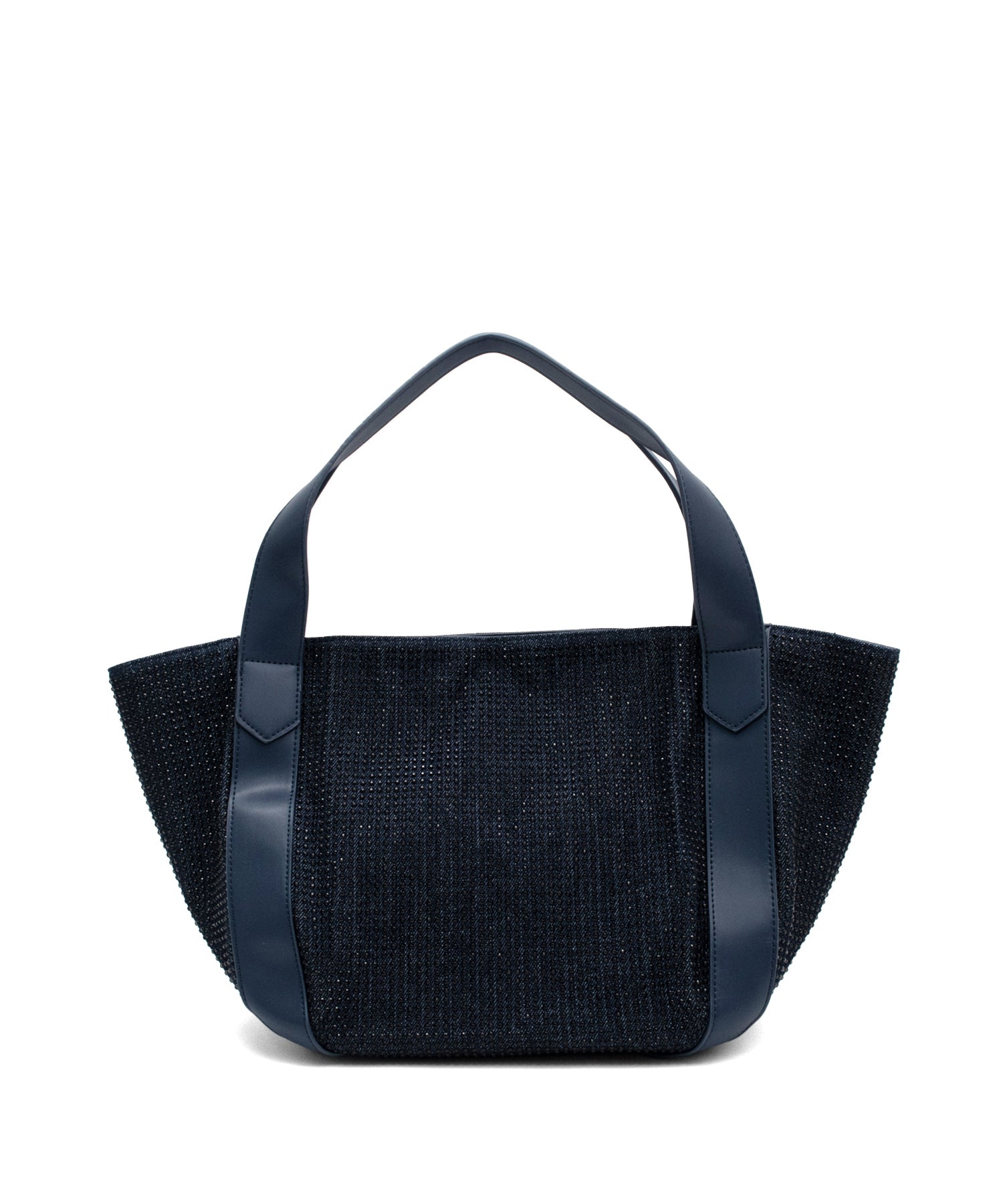 ヴィータフェリーチェ VitaFelice ラインストーンラウンドトートバッグ【aroco/アロコ】 a4 レディース バルーントートバッグ 通勤バッグ バルーンバッグ キラキラ マザーズバック （デニム） デニム