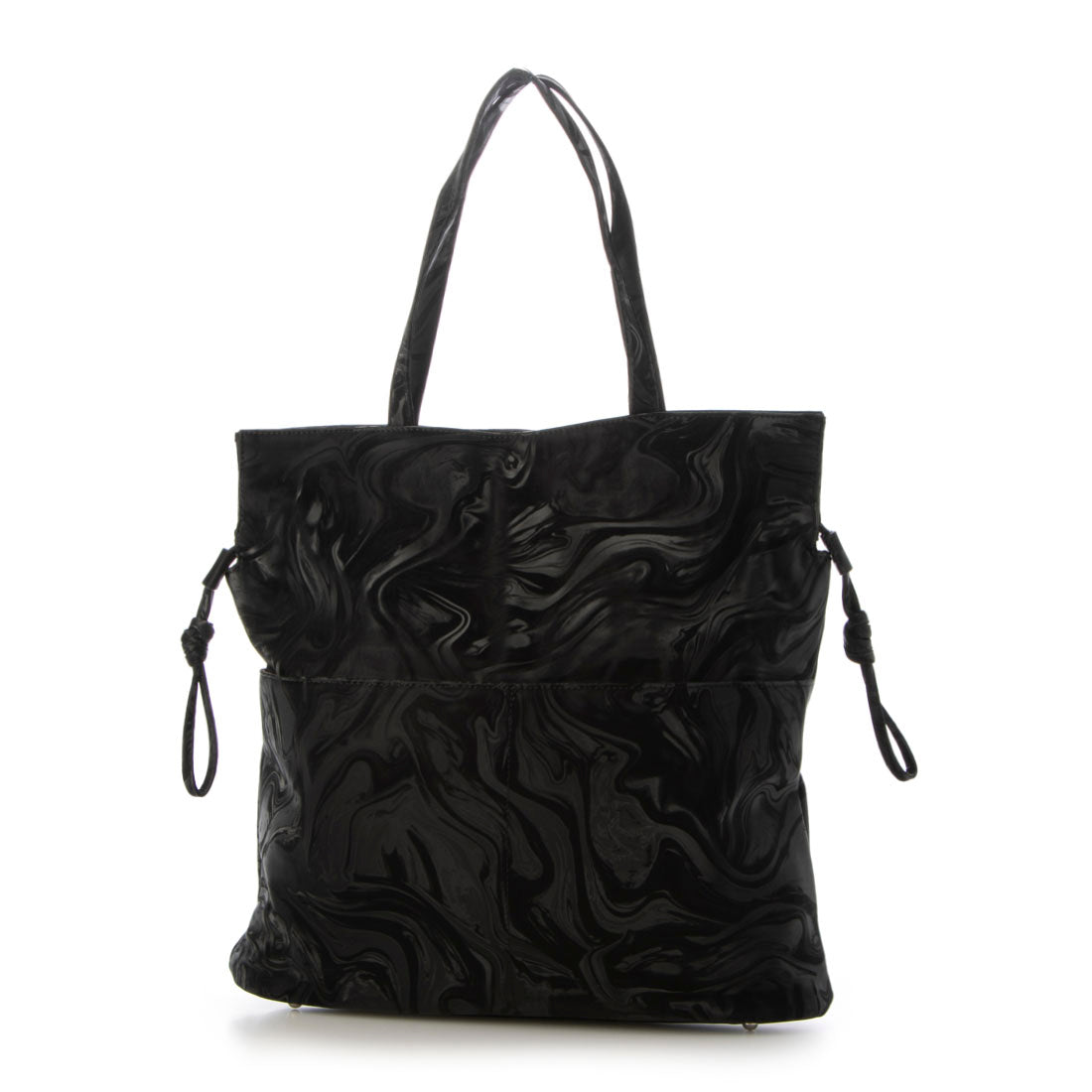 ヴィータフェリーチェ VitaFelice マーブル模様巾着トートバッグ （BLACK） BLACK