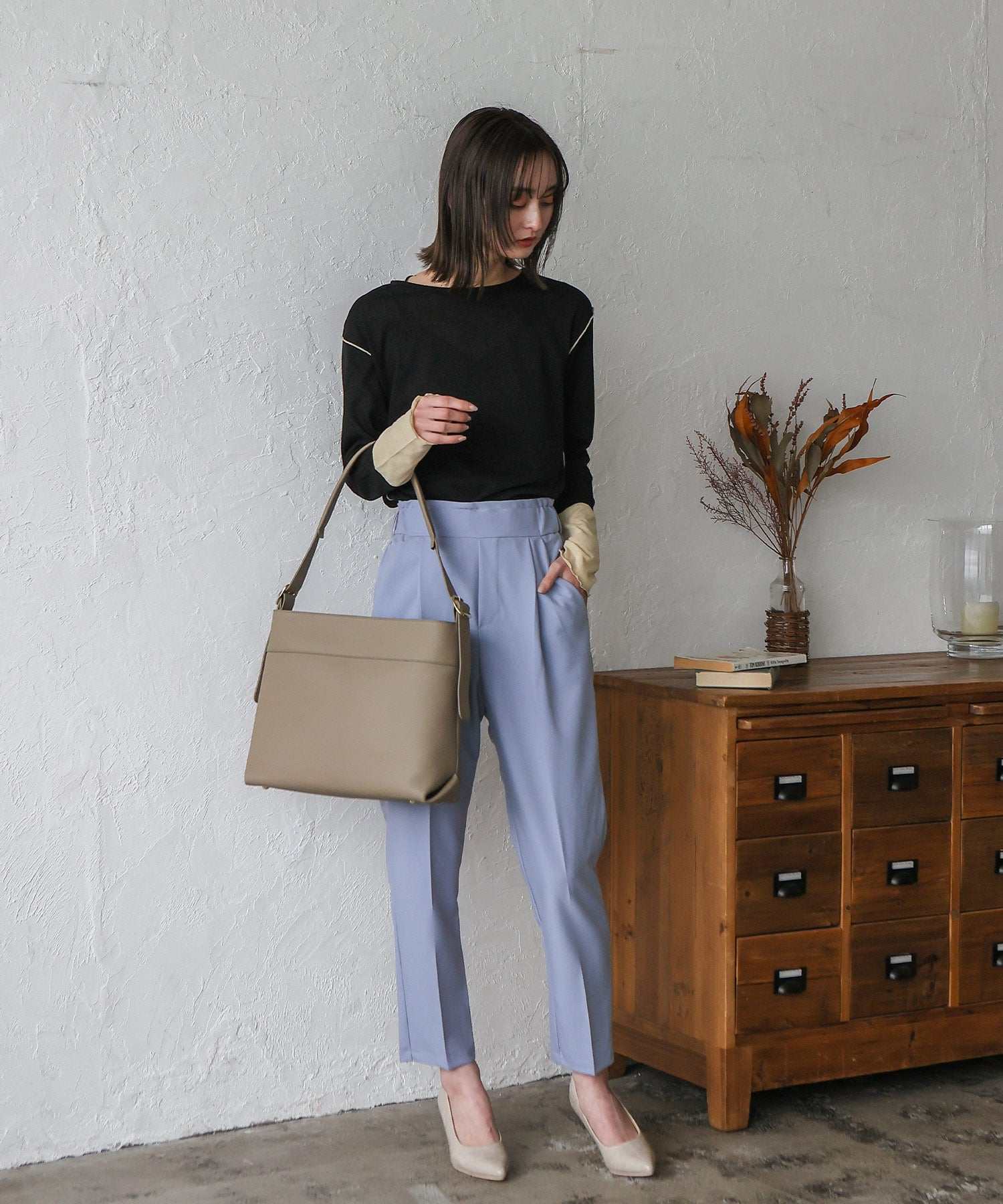 VitaFelice VitaFelice One Handle Genuine Leather Shoulder Tote Bag