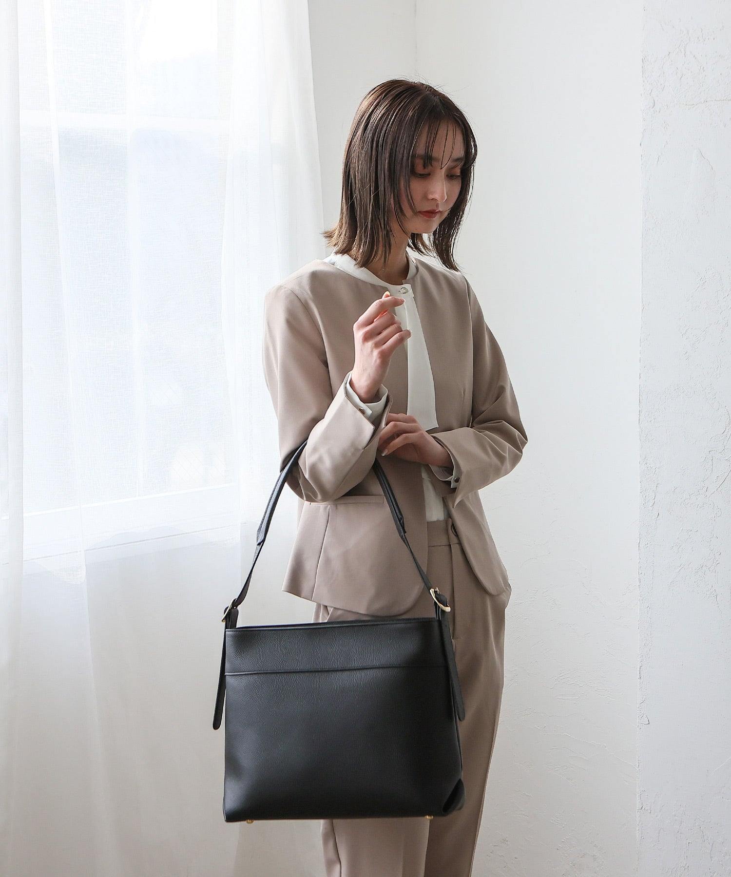 VitaFelice VitaFelice One Handle Genuine Leather Shoulder Tote Bag