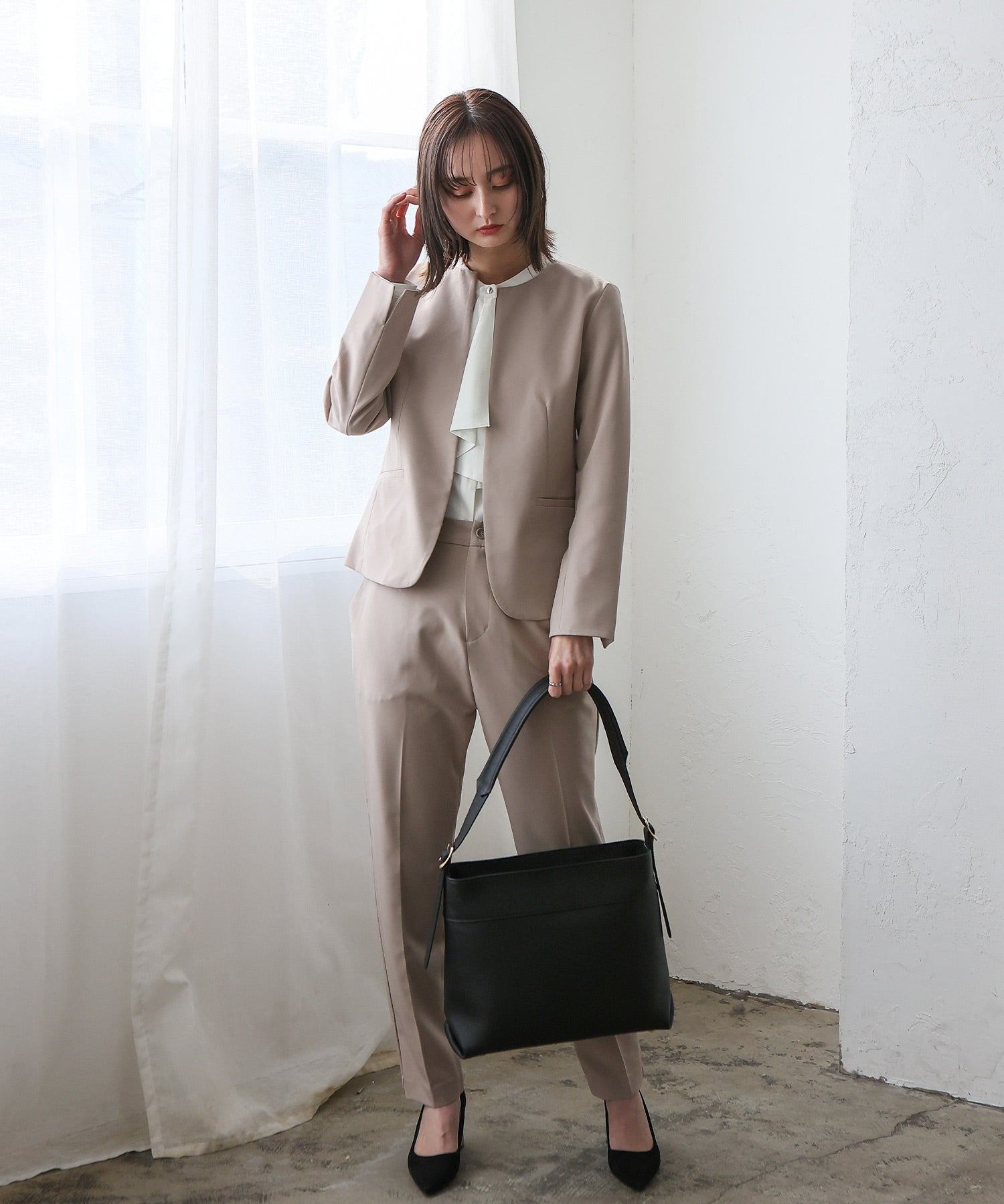 VitaFelice VitaFelice One Handle Genuine Leather Shoulder Tote Bag