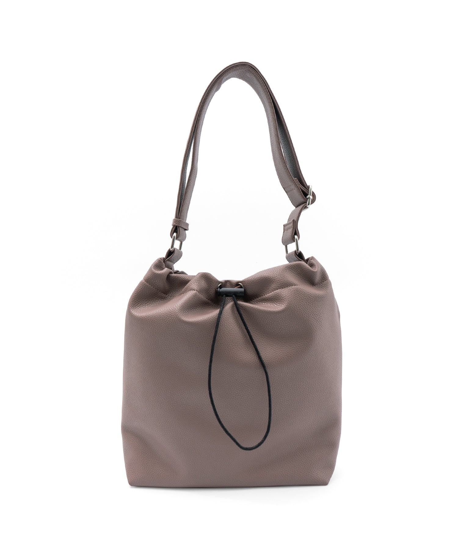 ヴィータフェリーチェ VitaFelice ソフトフェイクレザー巾着ショルダーバッグ （BK） BK