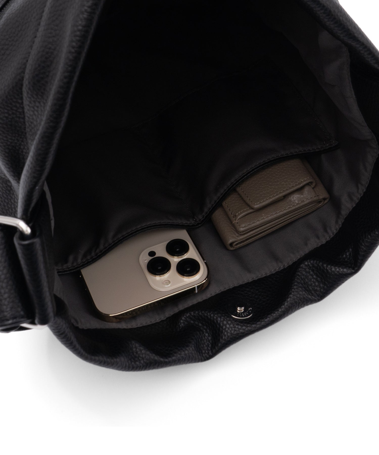 ヴィータフェリーチェ VitaFelice ソフトフェイクレザー巾着ショルダーバッグ （BK） BK