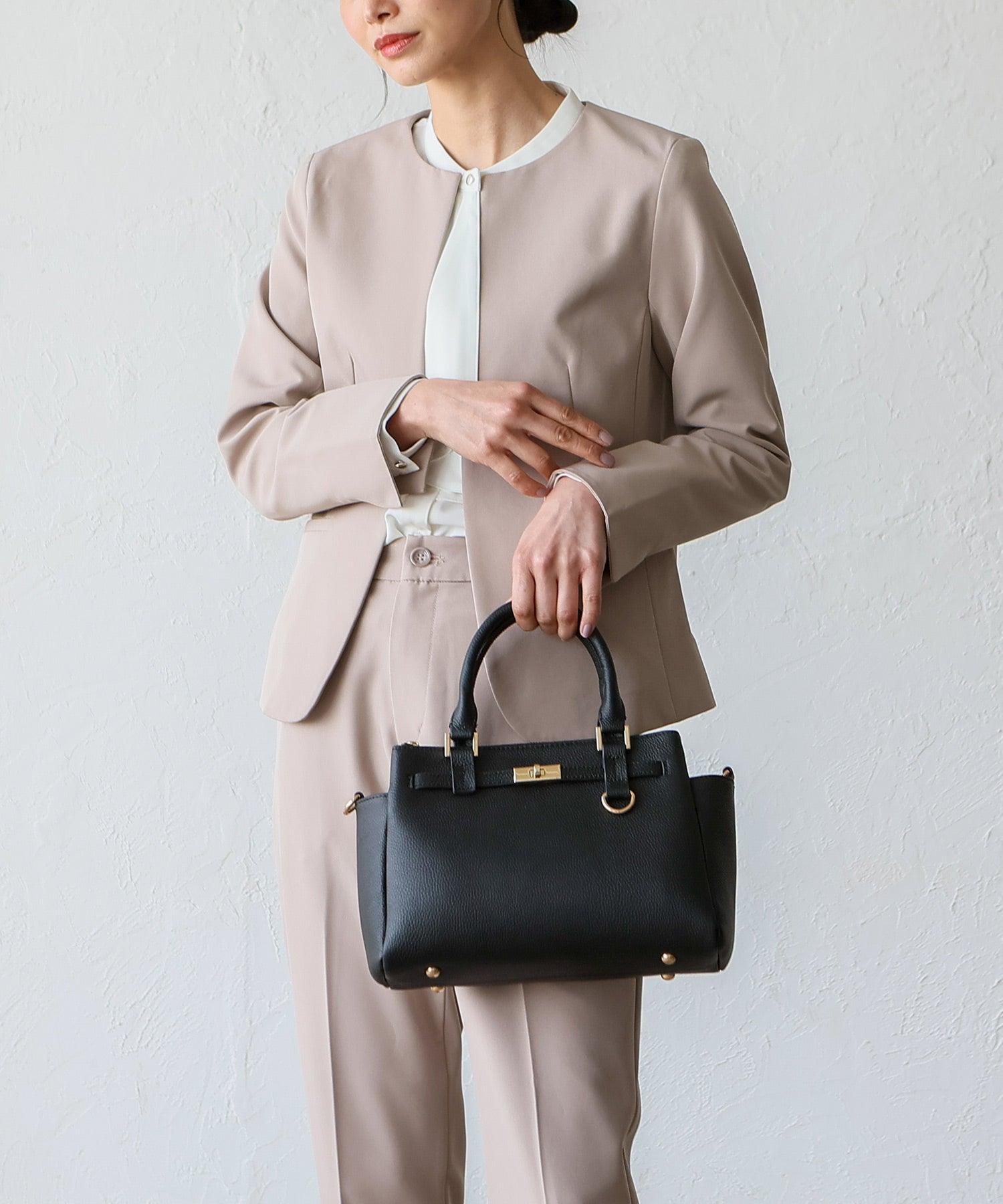 ヴィータフェリーチェ VitaFelice 3スペース本革2wayトートバッグ （BLACK） BLACK