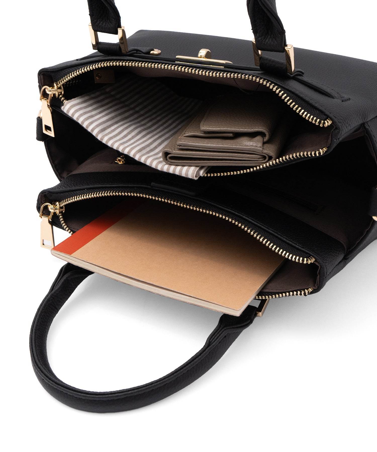 ヴィータフェリーチェ VitaFelice 3スペース本革2wayトートバッグ （BLACK） BLACK