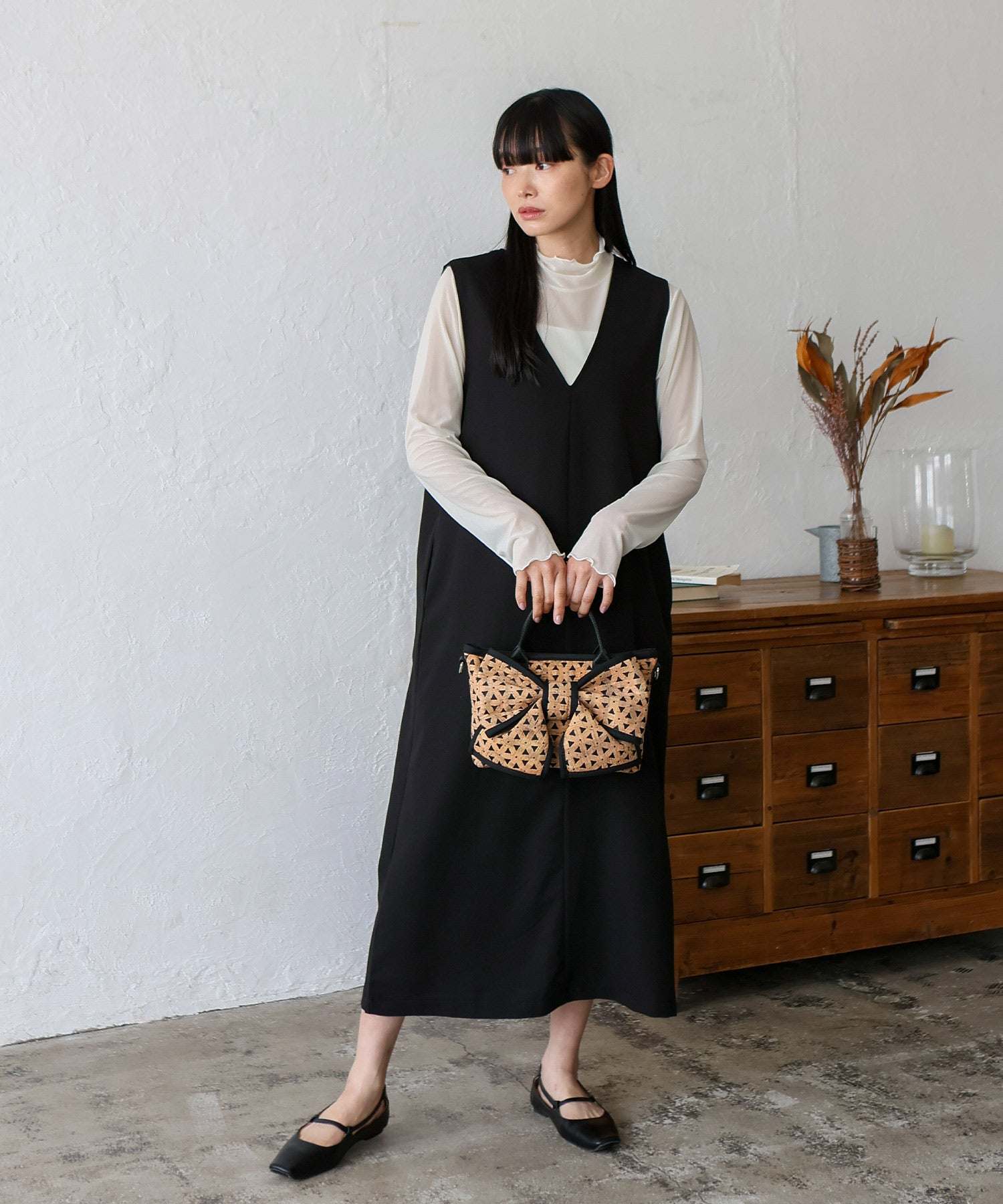 ヴィータフェリーチェ VitaFelice ネオプレーン2wayリボンショルダーバッグ （CORK） CORK