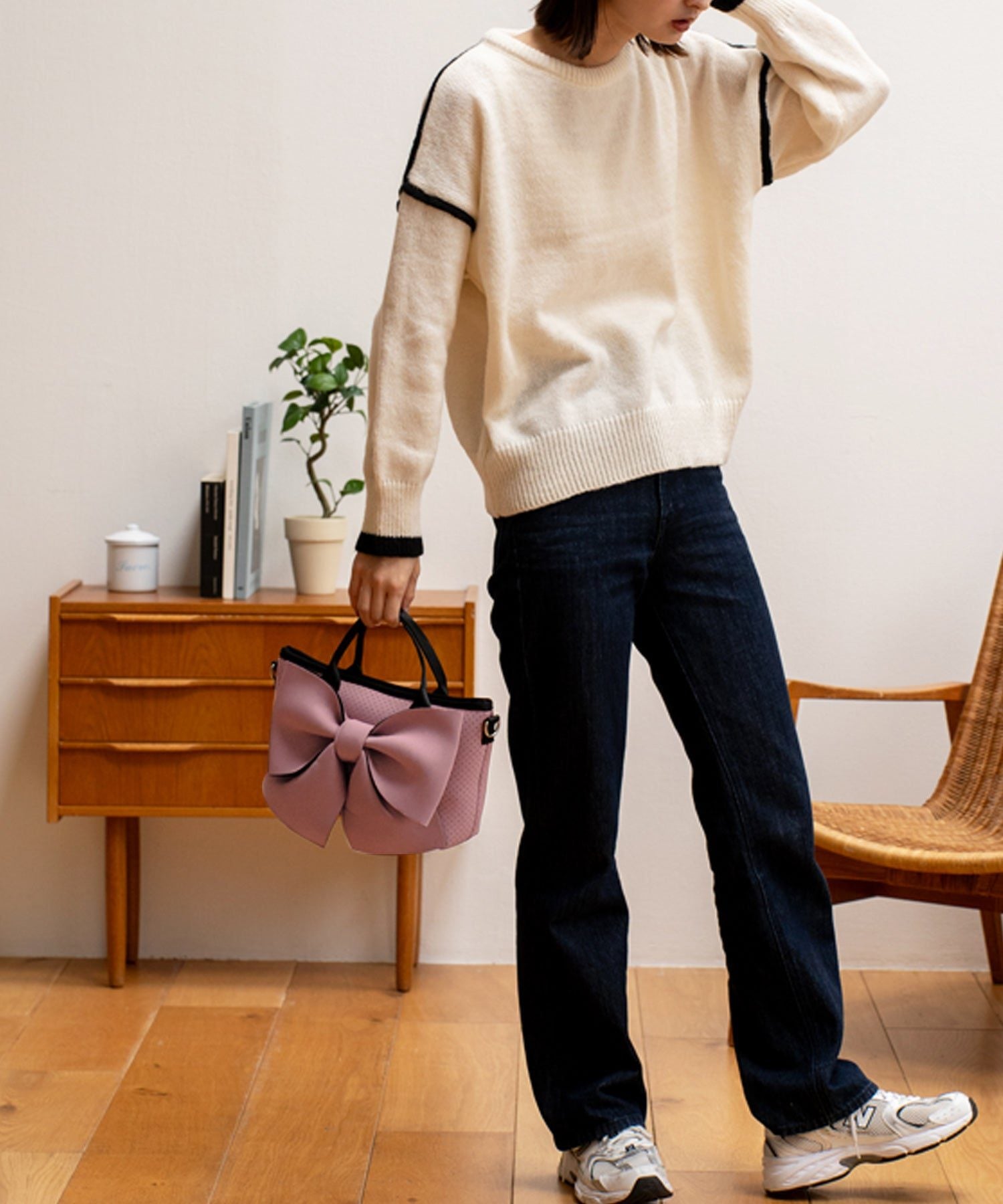 ヴィータフェリーチェ VitaFelice ネオプレーン2wayリボンショルダーバッグ （CORK） CORK