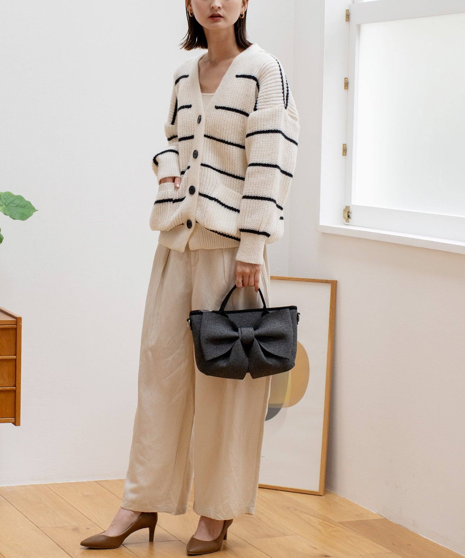 ヴィータフェリーチェ VitaFelice ネオプレーン2wayリボンショルダーバッグ （CORK） CORK