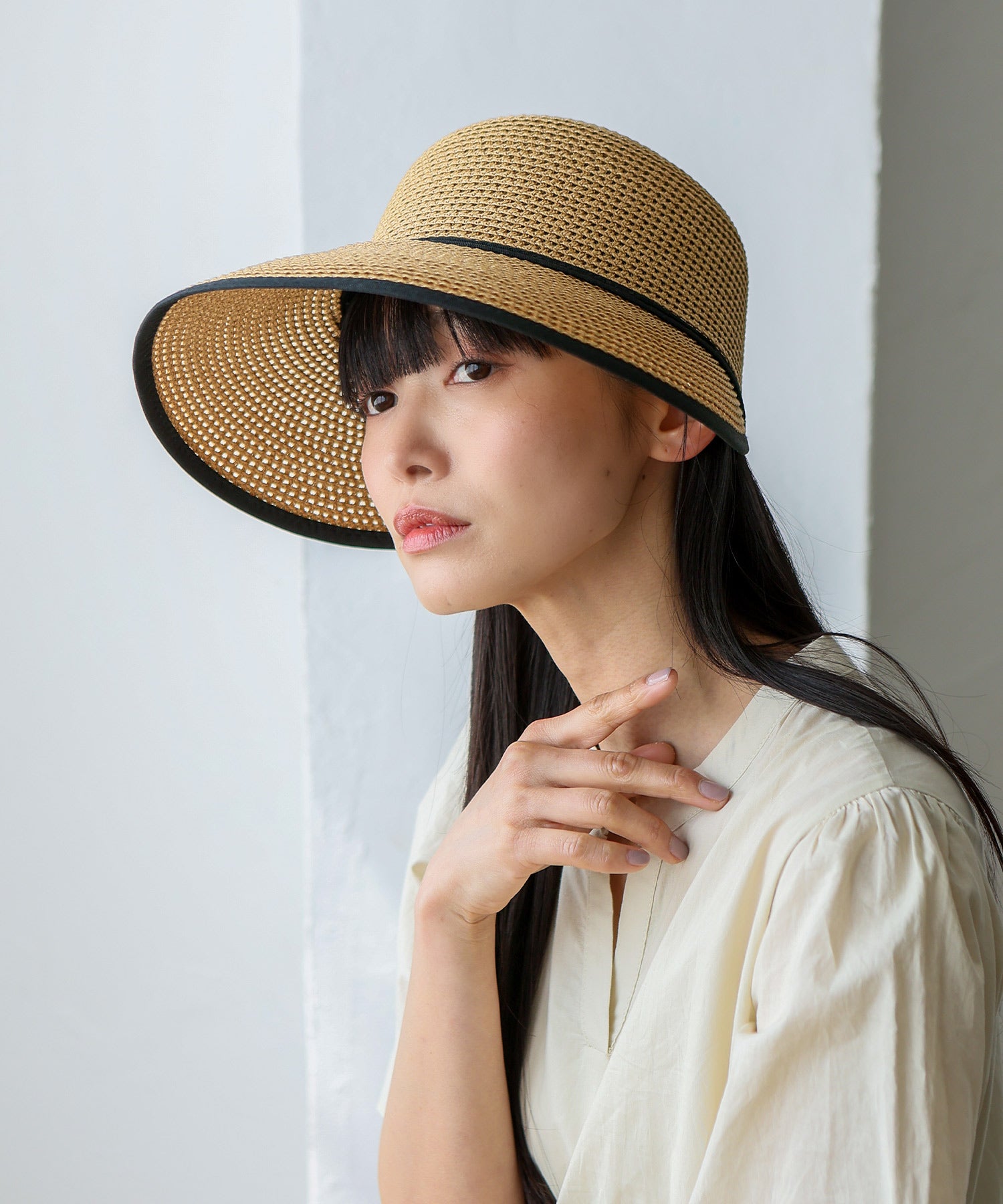 ヴィータフェリーチェ VitaFelice ペーパーブレードワイドブリムキャップ （BEIGE） BEIGE