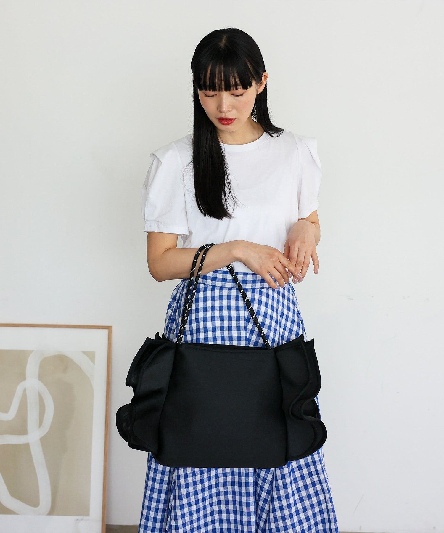 ヴィータフェリーチェ VitaFelice フリルBIGトートバッグ （BLACK） BLACK